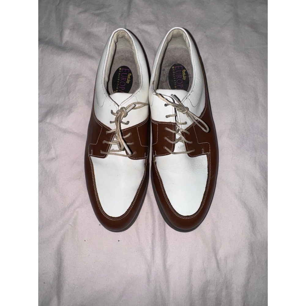 Foot Joy Europa Collection Women's Size 8.5 Brown/White Golf saddle Shoes